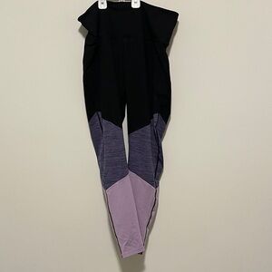 Old Navy Black and Purple Colorblock Leggings